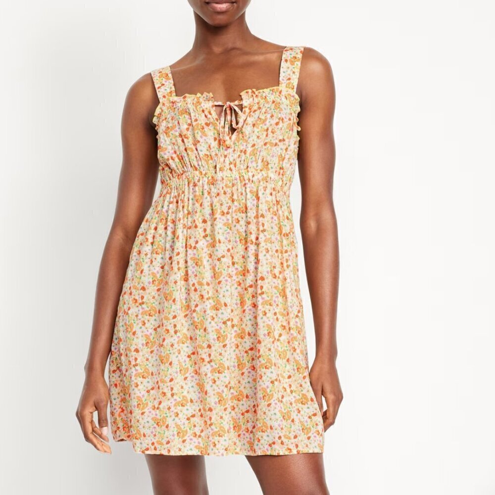 Old Navy Ruffle-Trim Pajama Nightgown in Multi Ditsy Floral Large TALL
